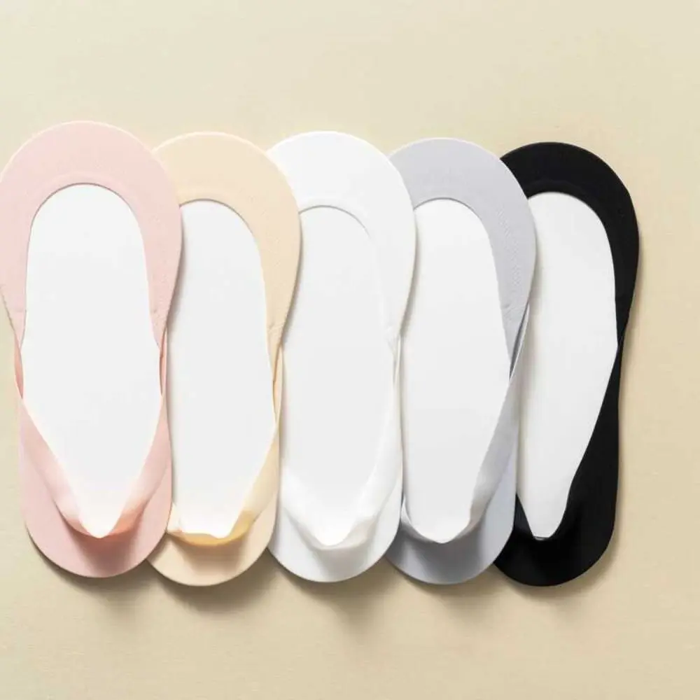 

Fashion Thin Breathable Female Hosiery Solid Color Invisible Ice Silk Socks Boat Socks Sock Slippers Women Socks