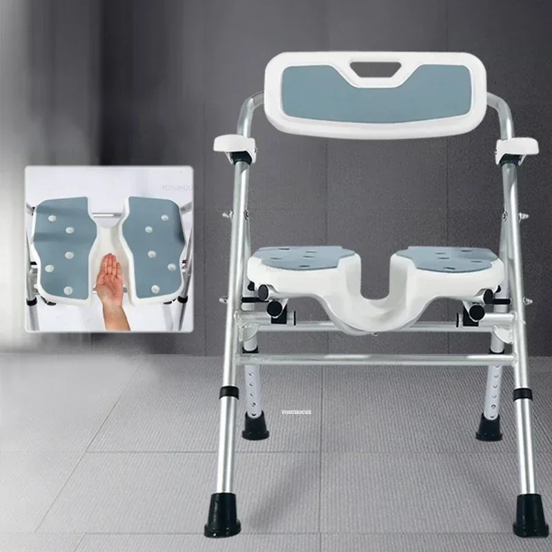 Foldable Bath Chair Wall-mounted Shower Seats with Armrests Bathroom Elderly Special Non-slip Stool Home Portable Camping Chair