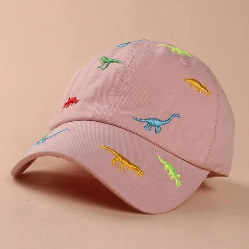 Summer Kids Baseball Cap Outdoor Adjustable Infant Boy Girls Sun Hats Cartoon Dinosaur Embroidery Baby Cap 6