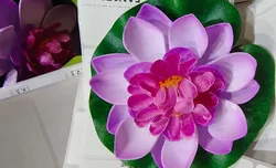 Floating Artificial Water Lily Flowers for Wedding and Garden Decor (Purple 1pc)