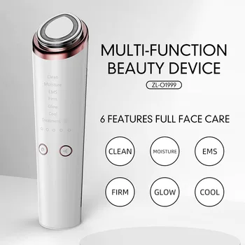 Multifunctional Microcurrent Facial Beauty Device 3 Color LED Light Face Neck Massager for Skin Rejuvenation Lifting Tightening