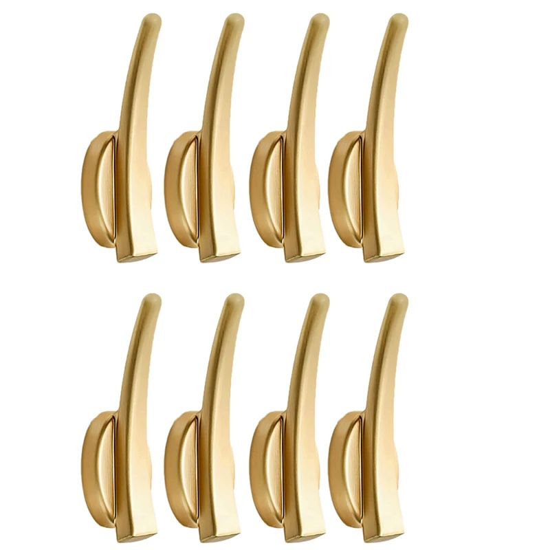 

8 PCS Coat Hooks Gold Heavy Duty Single Hooks Wall Mounted Towel Hooks For Bathrooms Kitchen