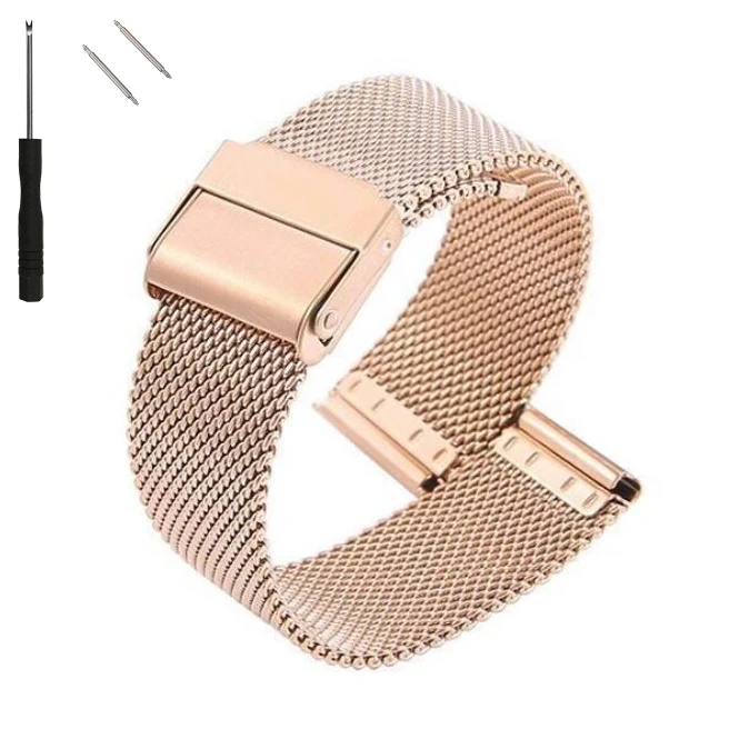 Stainless Steel Woven Mesh Watch Band Bracelet - Universal Replacement Strap