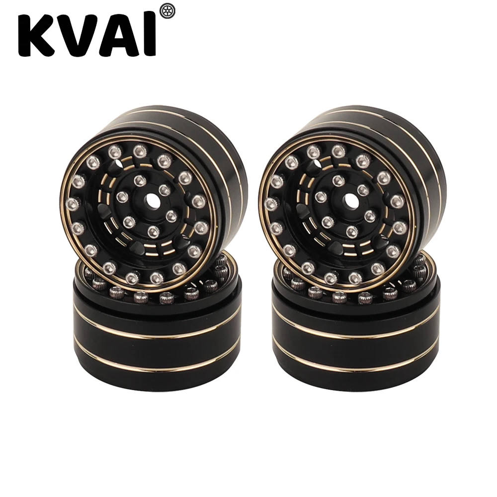 

1/2/4pcs Black Brass 1:24 1.0" Beadlock Wheels Hub Rims for 1/24 Axial SCX24 AXI90081 RC Crawler Car Tire New Upgrade Parts