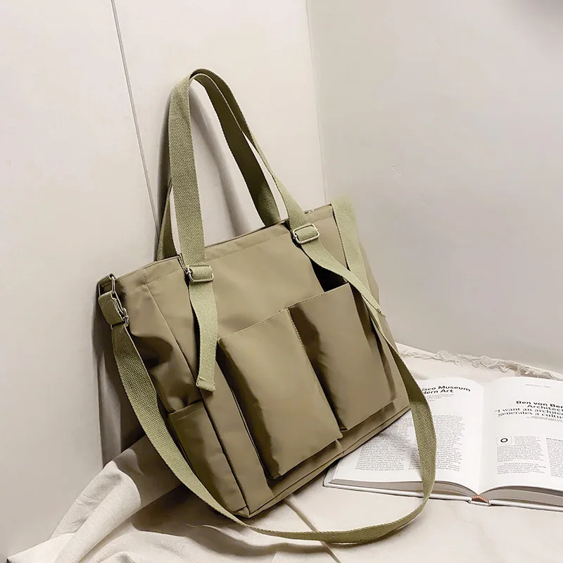 Xierya Women Crossbody Bag A4 Student Satchel Simple Fashion Zipper Handbags Shoulder bags Waterproof Large Capacity Tote Bags