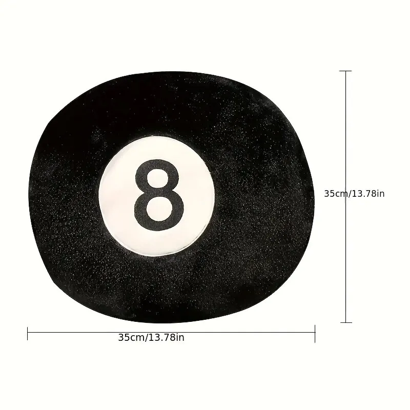 1pc Black 8 Billiard Pillow Plush Toy Black Pillow Cushion Sofa CushionTatami Cushion For Halloween Decor Christmas Gift 3