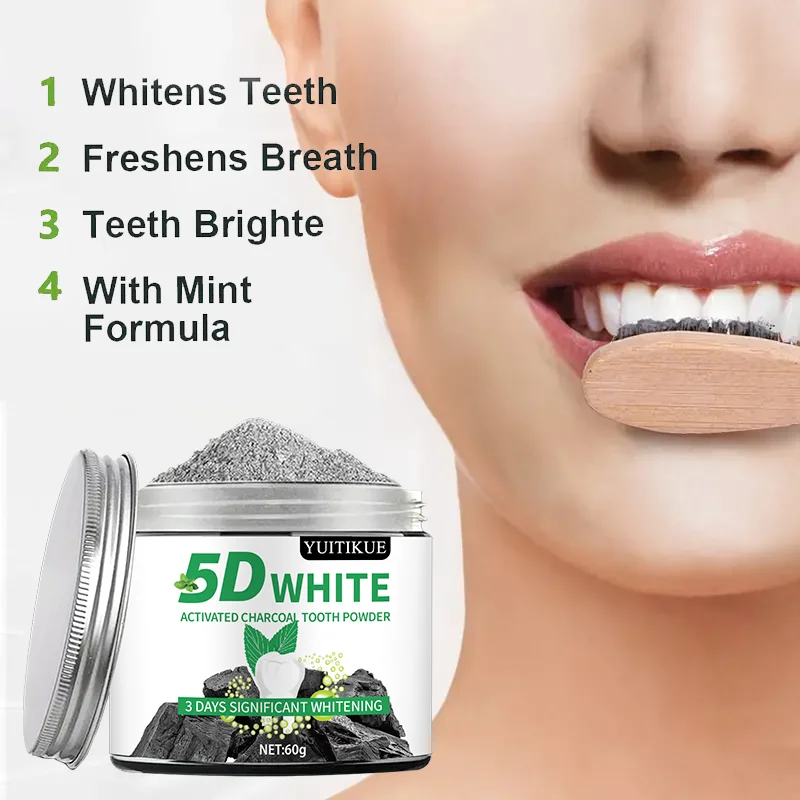 Bamboo Charcoal Teeth Whitening Powder - Natural Whitening for Men and Women Deep Clean, Fresh Breath Toothpaste for Daily Use