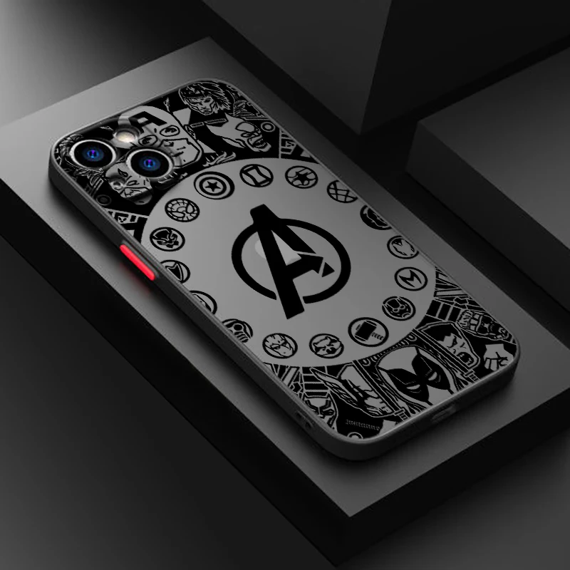 thumbnail image 1 of Funda translúcida mate Iron Man Marvel Spiderman para Apple iPhone 15 14 13 12 11 XS Mini Pro Max 8 7 XR X Plus, 1 of 5