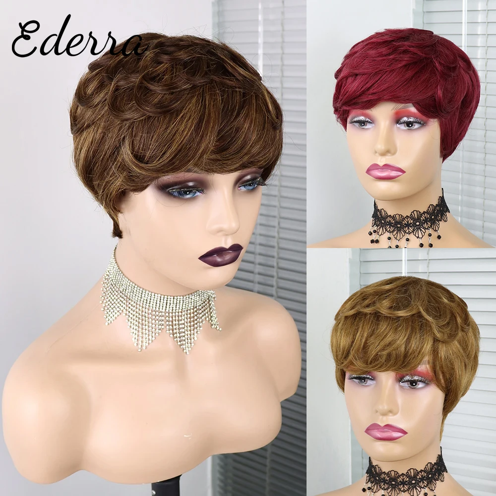 

Женский недорогой парик без клея с челкой