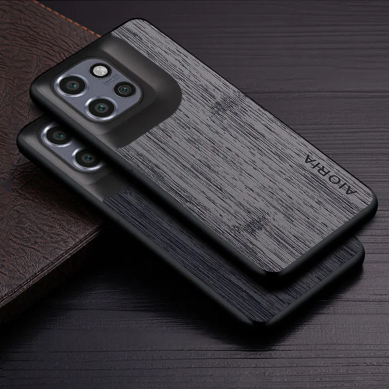 Luxury Bamboo Wood Pattern Leather Back Cover Case