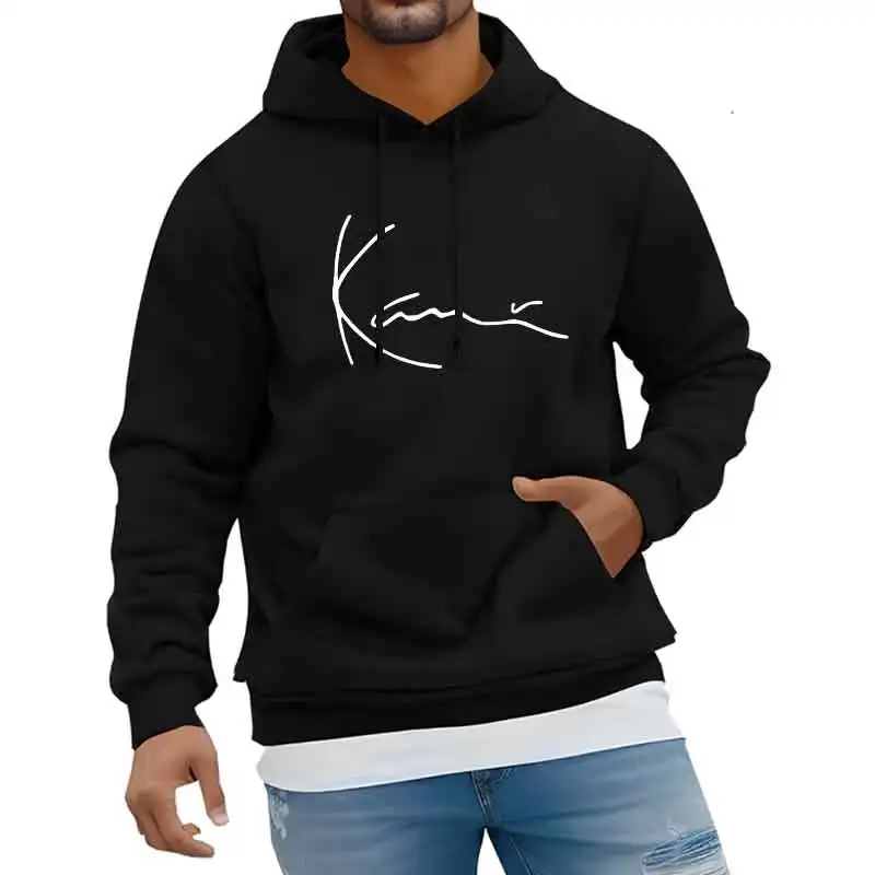 Männer Blau Weiß Mode Trends Hoodie Drucken Casual Streetwear Sport Jogging Sweatshirt Pullover Frühling Herbst Täglich Unisex Tuch