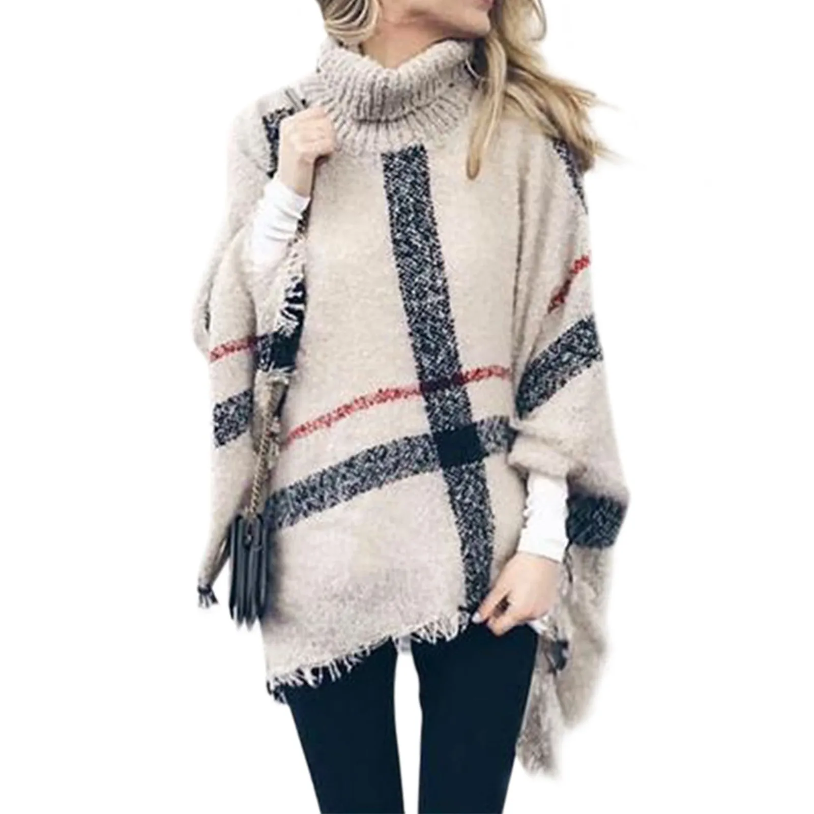 Women Asymmetrical Tassel Pullover Jumper Casual Sleeve Shawl Coat women tassel shawl