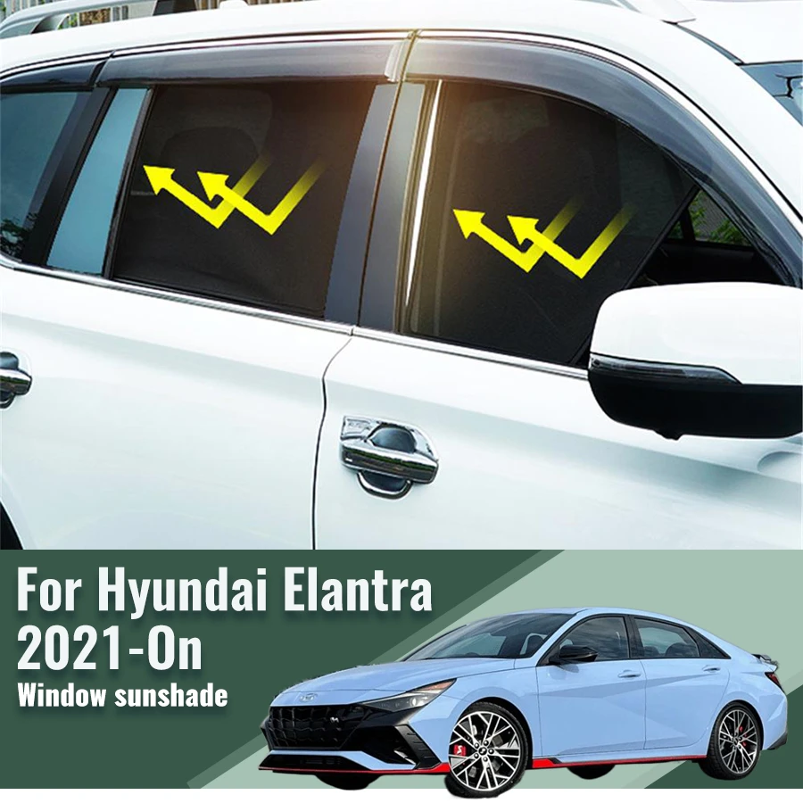 

For Hyundai Elantra 2021 2022 2023 2024 Avante Rear Side Window Sun Shade Car Sunshade Magnetic Front Windshield Mesh Curtain