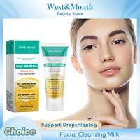 Salicylic Acid Facial Cleanser Remove Acne Cleansing Moisturize Clarifying Pores Oil Control Refreshing Face Wash Foam Skin Care 1