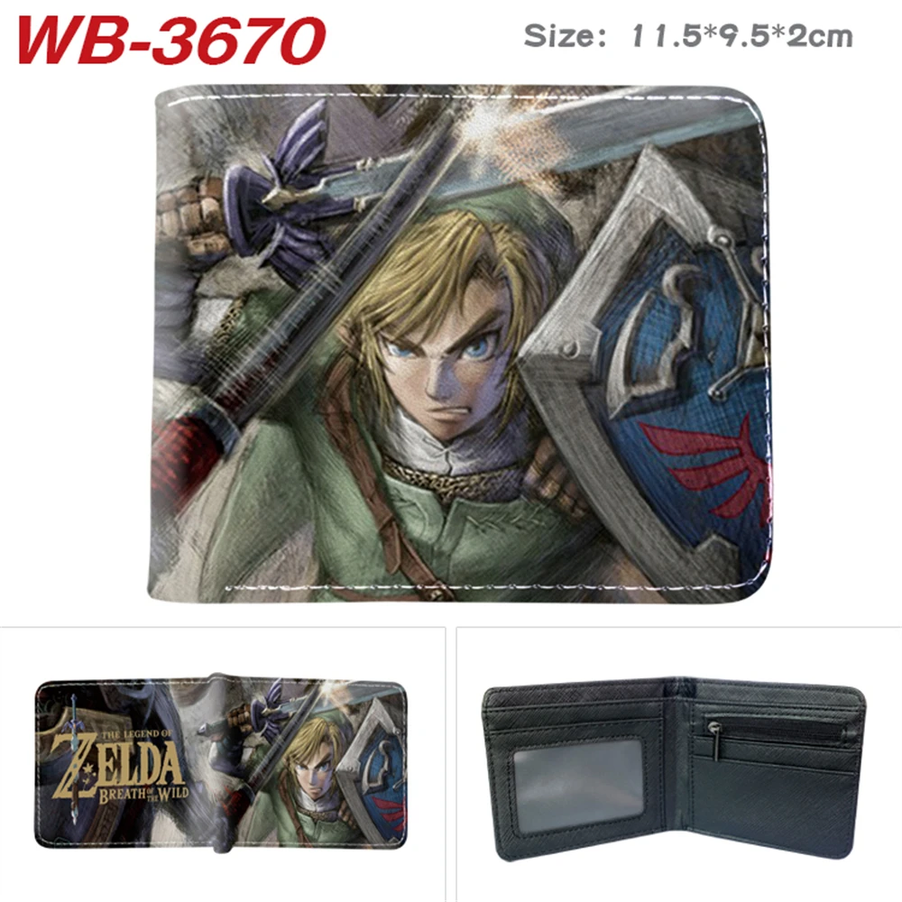 custom wallets	 Game Zelda Pu Wallet Short Print Bifold Leather Photo Card Holder Coin Bag Student Boys Girls Cartoon Casual Purses Otaku Gifts red wallet Wallets