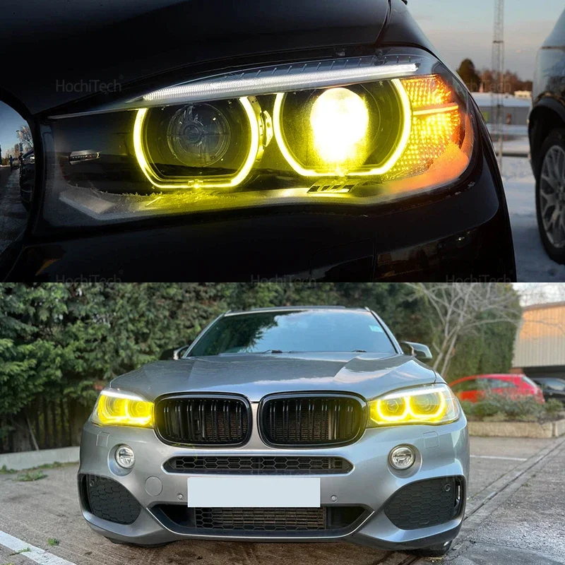 BMW X5 F15 X5M F85 2014 2015 2016 2017 2018용 노란색 LED 인서트 다이오드 보드 엔젤 아이 라이트 보드 주간 주행등