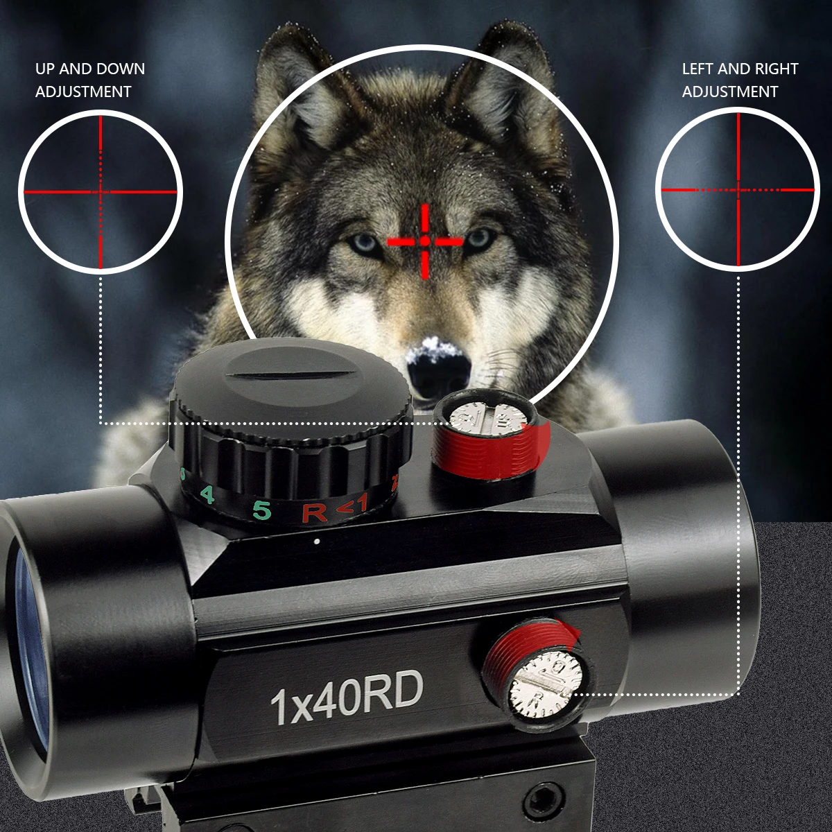 Red Dot Scope Sight Tactical Rifle scope Collimator 1X30 1x40 With 11mm/20mm Rail Mount For Hunting