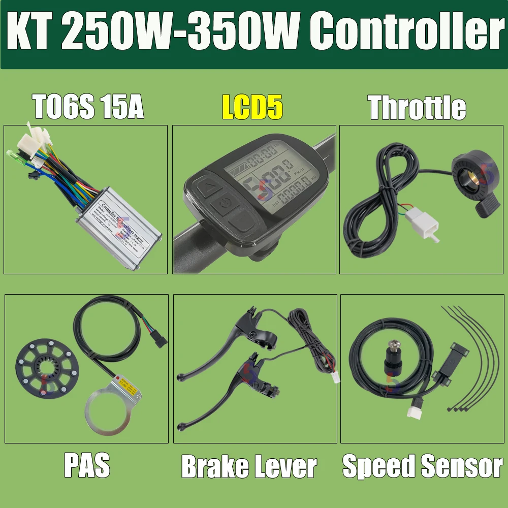 Bafang Ϳ Ʈѷ ŰƮ, AKM Ϳ KT ÷   Ʈѷ, T06S Ebike 250W 350W, 24V 36V 15A, 250W 350W