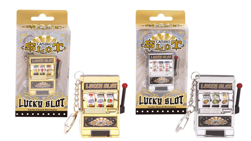Creativo Mini-Slot Machine Portachiavi Appeso Decorazione Cellulare Romanzo Decompressione Giocattolo Modello Silenzioso Feng Shui