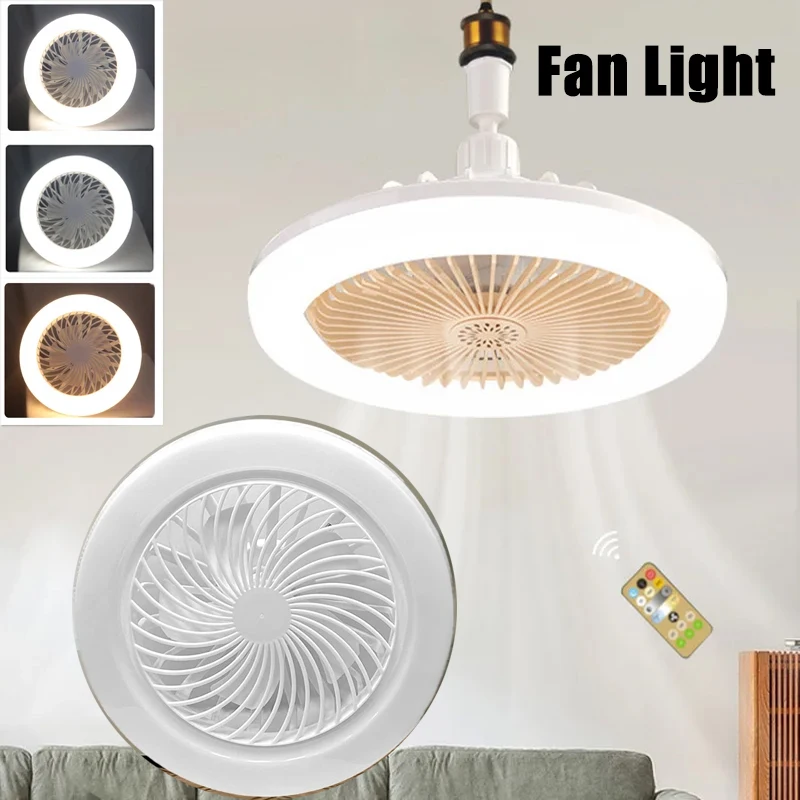 2-in-1 3 단 모드 LED 선풍기 라이트, LED 램프 비드, E27 나사 선풍기 라이트, 리모컨 벽 제어 침실 선풍기 천장 조명