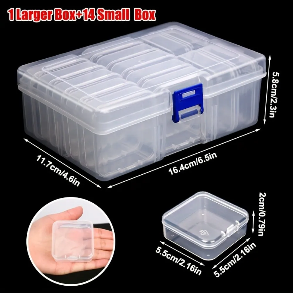Transparent Plastic Box, Paper Clip Packaging Box, Girls' Accessories, Portable Handheld, Handmade Materials Desktop Storage Box
