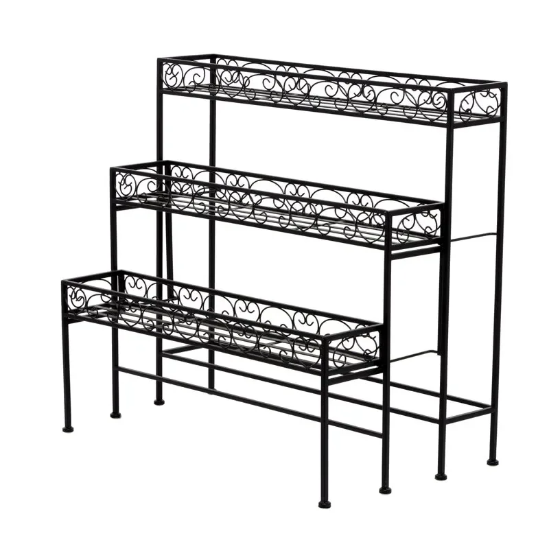 

17"W, 28"H Metal Country Cottage Plantstand, Black, 1-Piece