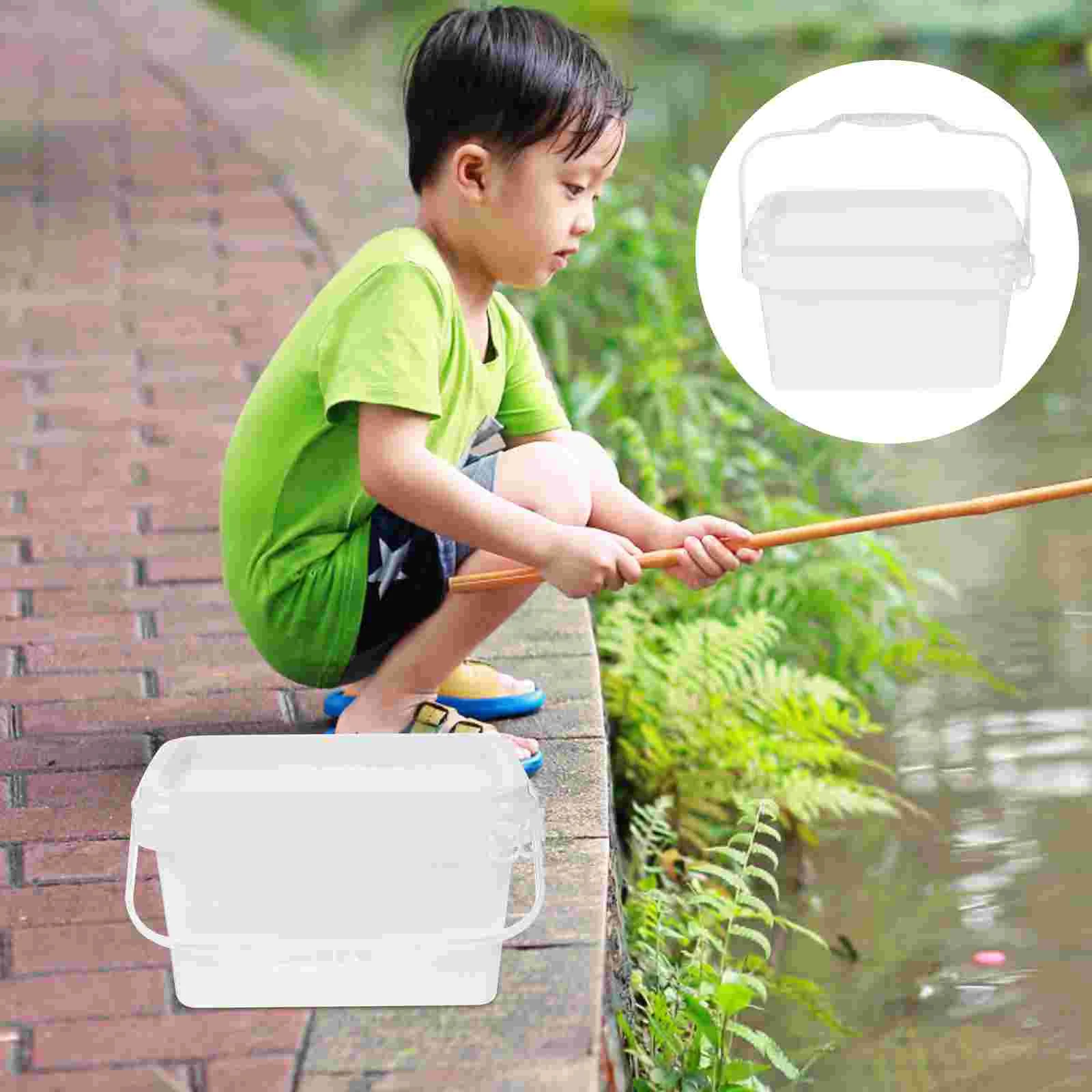 

2 Pcs Paint Bucket Pigment White Container Plastic Bin Favor Containers Storage Holder Barrel With Lid