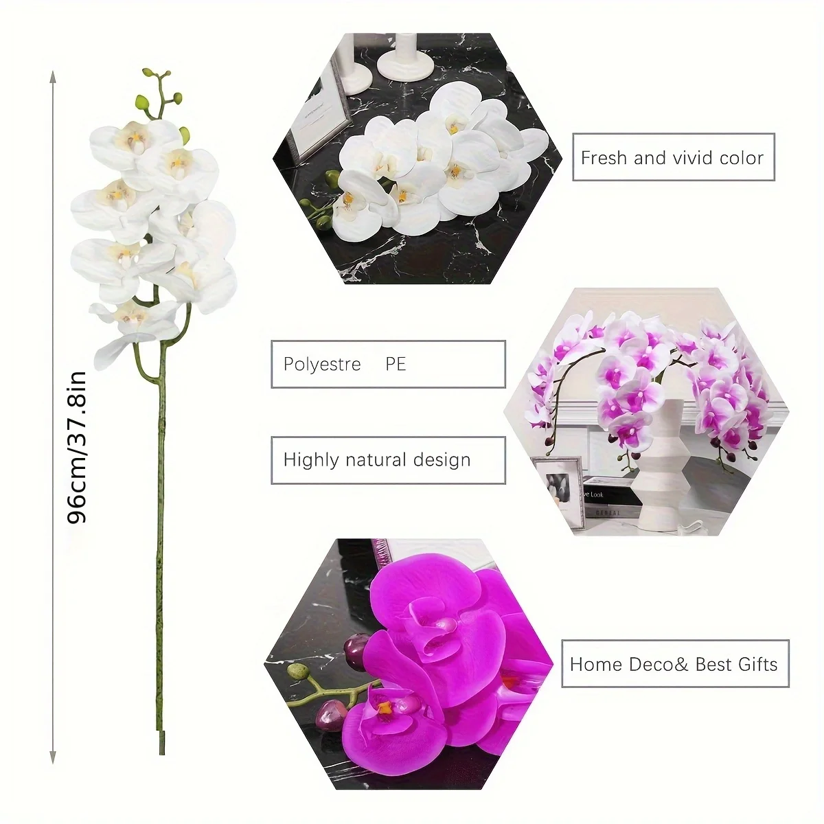 Elegant 38-Inch Artificial Butterfly Orchid Bouquet for Wedding and Home Décor
