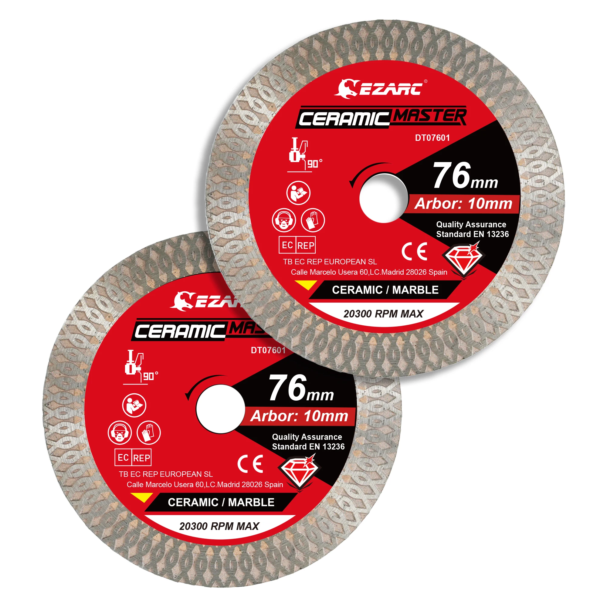 Diamond Cutting Disc 76mm 2PC Super Thin Circular Saw Blade for Cutting Porcelain Granite Marble Tile Ceramic