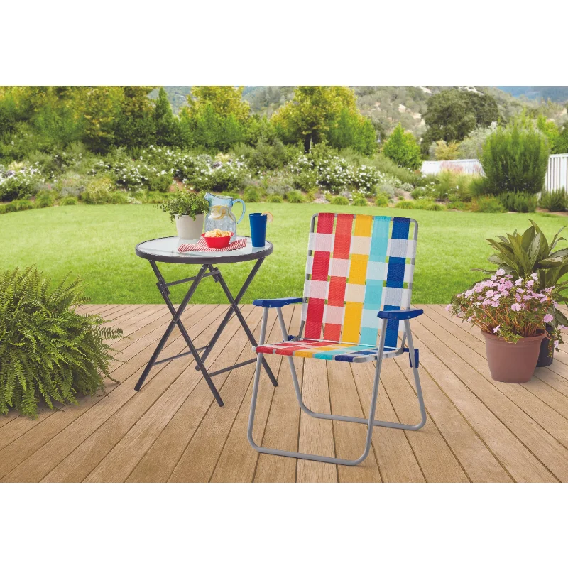 

Mainstays High Back Steel Frame Web Strap Chair, Multicolor-2 Pack outdoor chair garden chair garden furniture