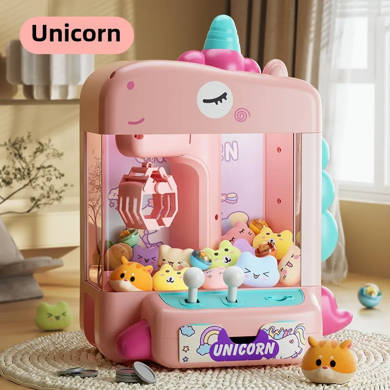 Cartoon Animal Doll Machine Coin Operated Play Game Claw Catch Toy Mini Claw Machine Clip Doll Game Machine with Sound and Light 4