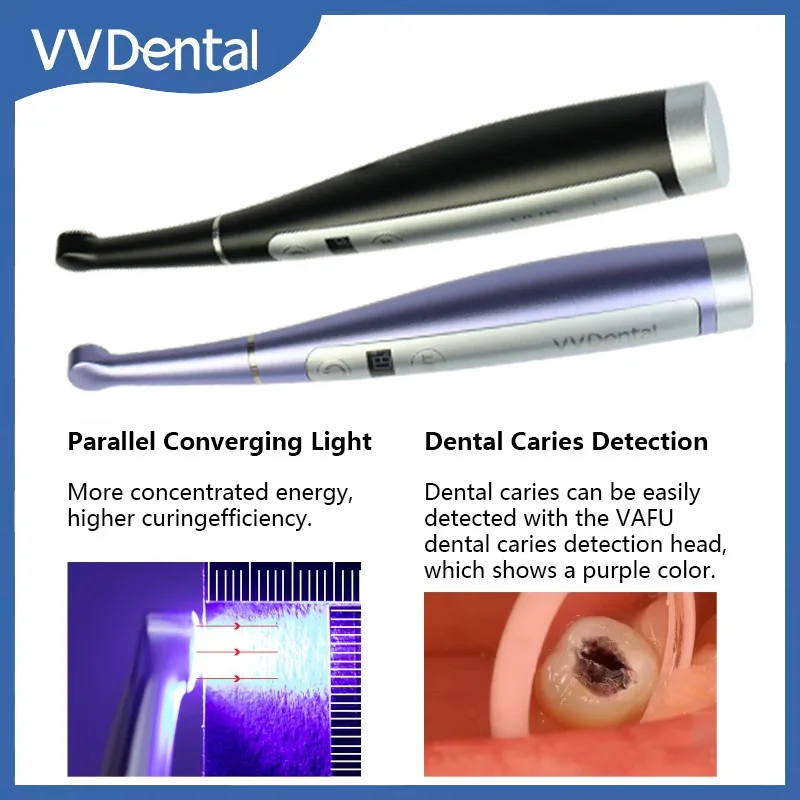 VVDental Wireless LED Curing Light Photopolymerizer Lamp 1 Second 3200mW/c㎡ Resin Cure Caries Detector Lamp Dental Equipment