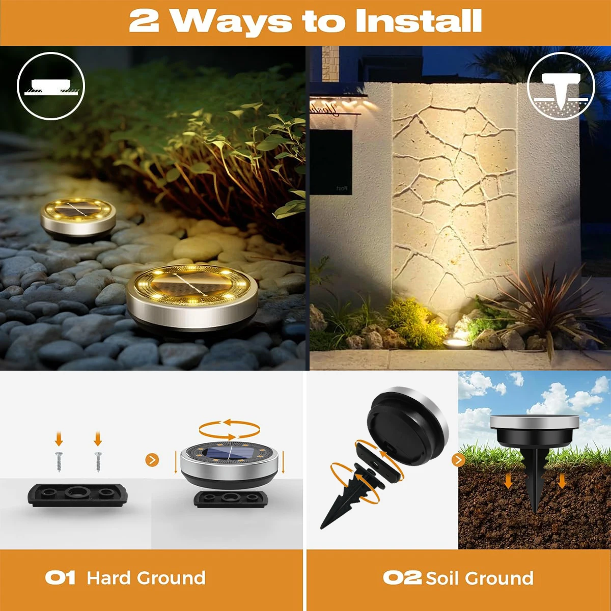 Solar Lights Outdoor Waterproof Auto On/off Solar Lights for Outside Garden Landscape Lighting for Patio Pathway solar lights solar fairy lights solar landscape lights solar pathway lights garden lights