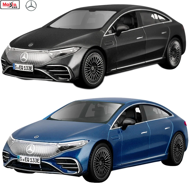 Maisto 1:27 Mercedes Benz Eqs New Energy Black Car Model Simulation Diecast Alloy Model Child Play Collection Gift Toy,ships Now