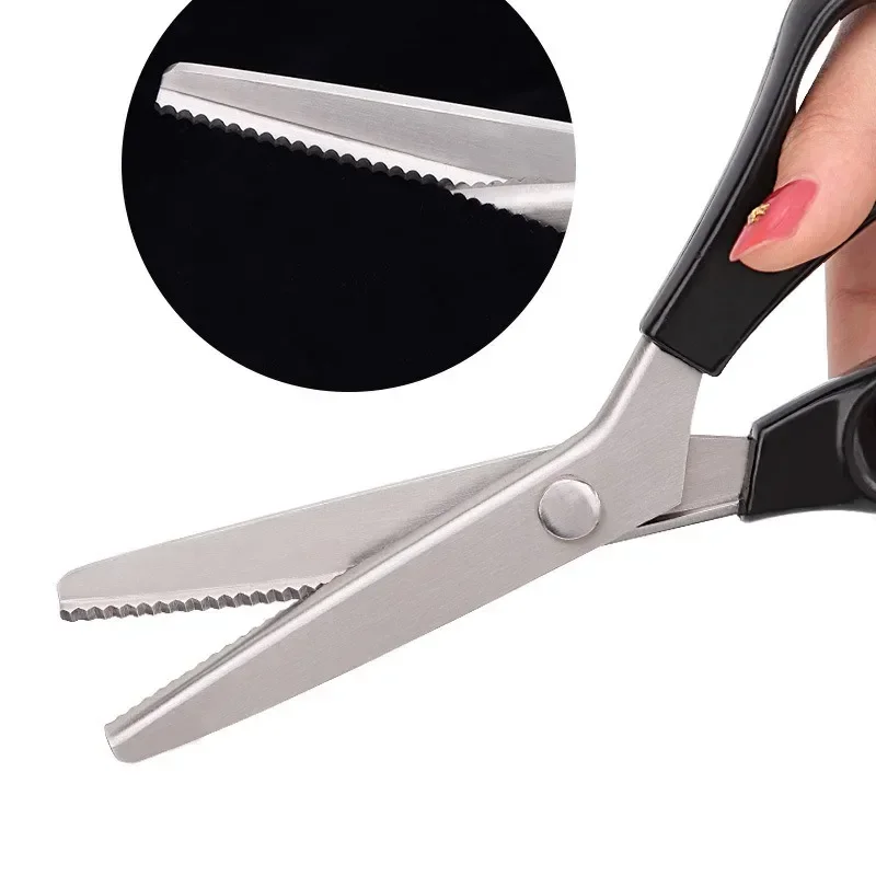 Stainless Steel Pinking Scissors Triangle Teeth Lace Cloth Crafts Dressmaking Zig Zag Cut Tailor Sewing Shears