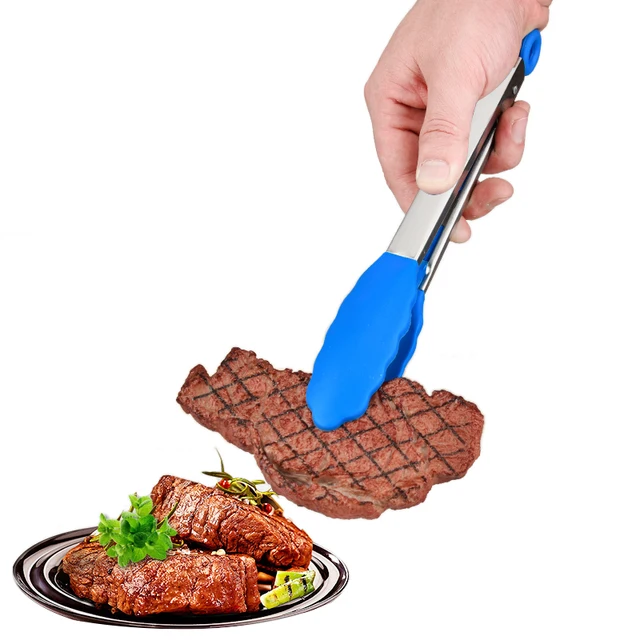 7 Hüvelyk Hüvelykes Szilikon Ételek Sütő Konyhai Grill Steak Sütés Klip Étel Clip Bbq Saláta Szerszámok Kiegészítők - Image 2