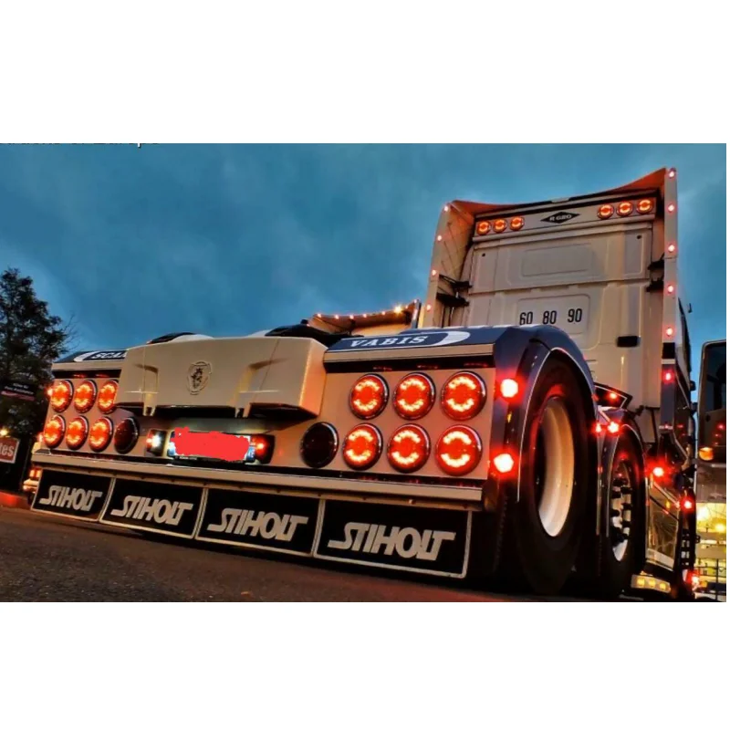 Back Top Roof Led Lamp Sets for 1/14 Tamiya SCANIA R620 R470 RC Car Top Rear Led Brake and Signal Light Kit Accessories 6