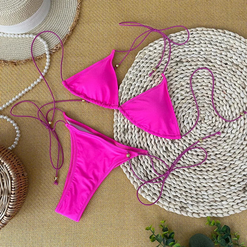 Bikini set Women swimwear Bikini swimsuit Bathing Suit Women Micro Bikini Sexy Swimsuit Female Swimwear Solid Mini Bikini Set Brazilian Biquini Swimming Suits Beachwear