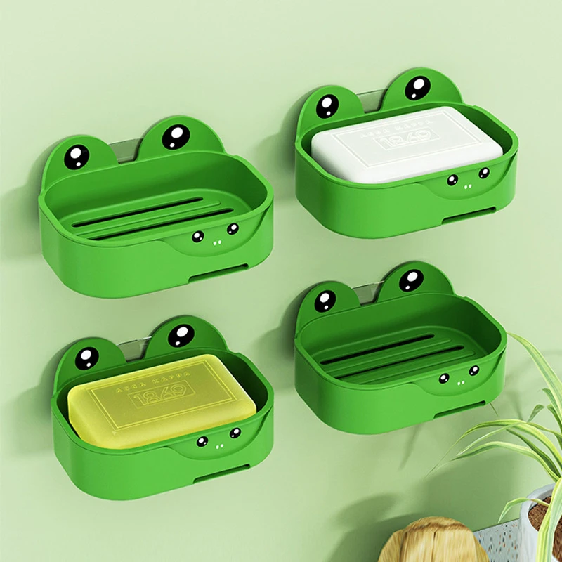 

Frog Soap Holder Creative Portable Soap Dishes Draining Rack Drain Soap Box Bathroom Products Soap Box