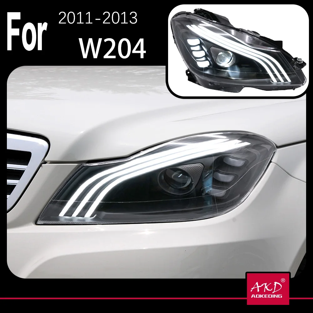 AKDCarModelHeadLampforBenzW204LEDHeadlightProjectorLens2011