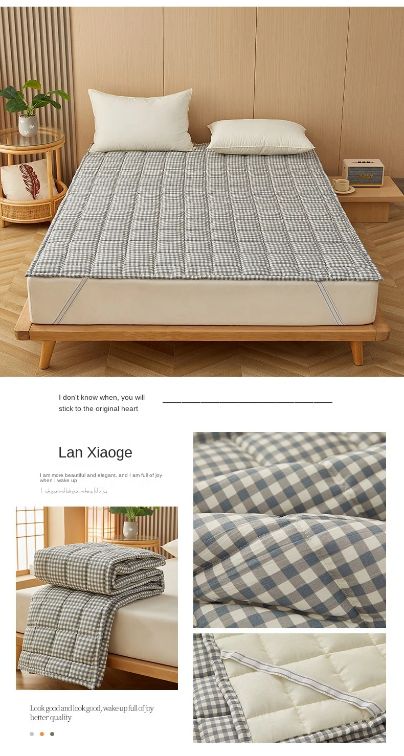 Description Picture 6 of itemCotton Mattress Protector Cover Pad Washable Mattress Bed Protector with Elastic Band Tatami Floor Mat Single Double Bed Sheet