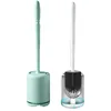Silicone Toilet Brush Toilet Brush Set With Long Handle Toilet Brush With Base Cleaning Brush Bathroom Accessories 5