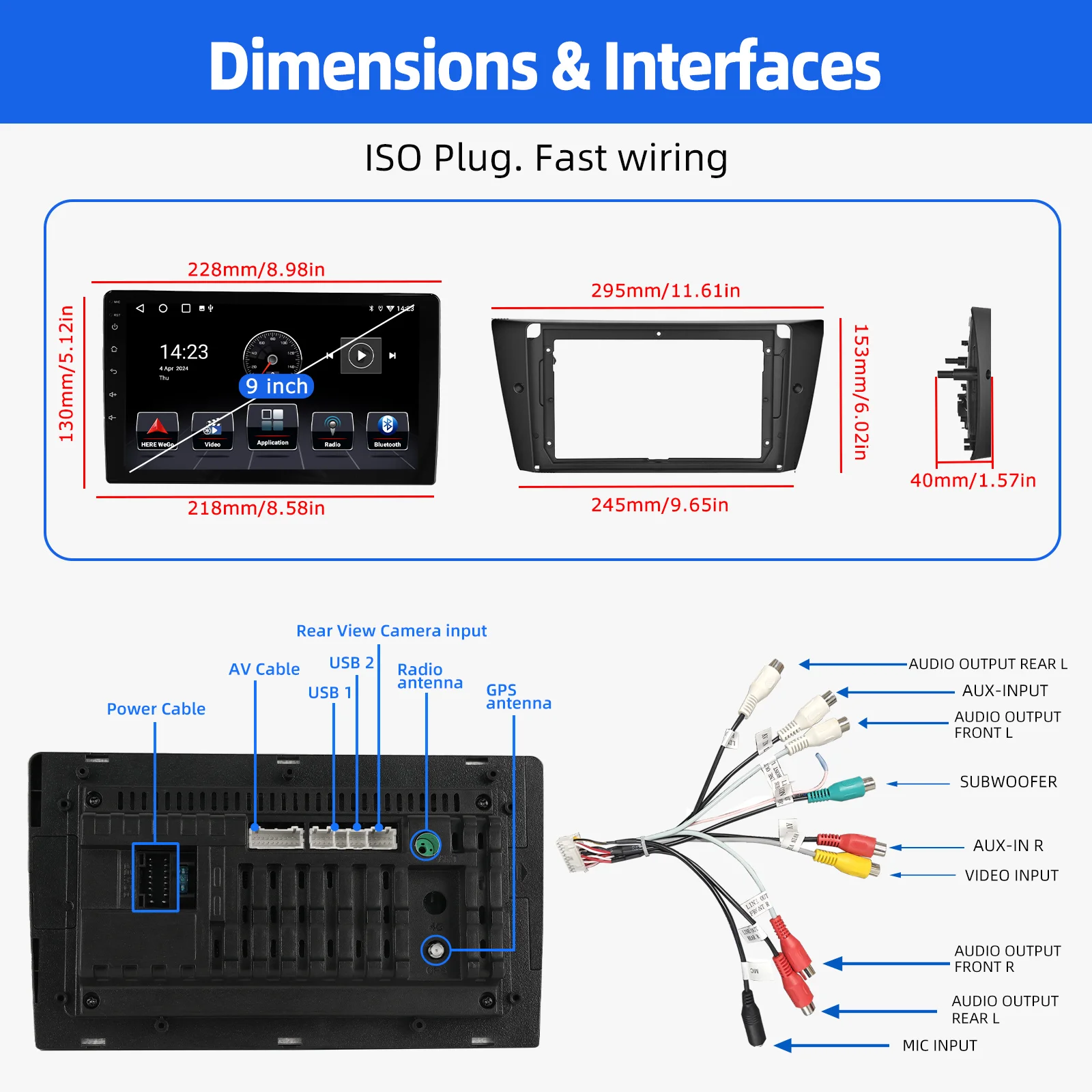 ESSGOO 9" Android15 4+64G Autoradio mit Carplay/Android Auto für BMW 3er Serie E90 E91 E92 E93 2005-13 GPS-Navigation Touchscreen BT – Detail 18