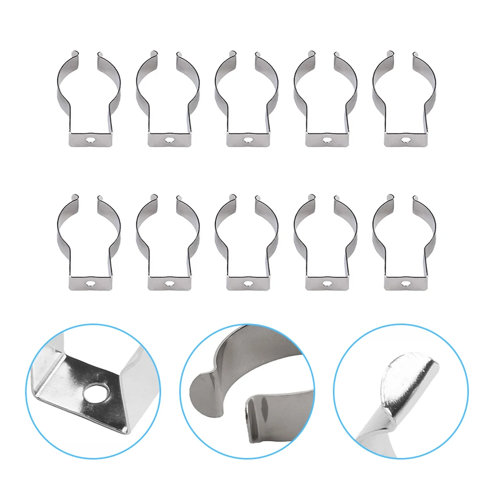 Reliable Tool Organization with 10pcs Silver Spring Terry Clips 304 Stainless Steel Construction (118 characters)
