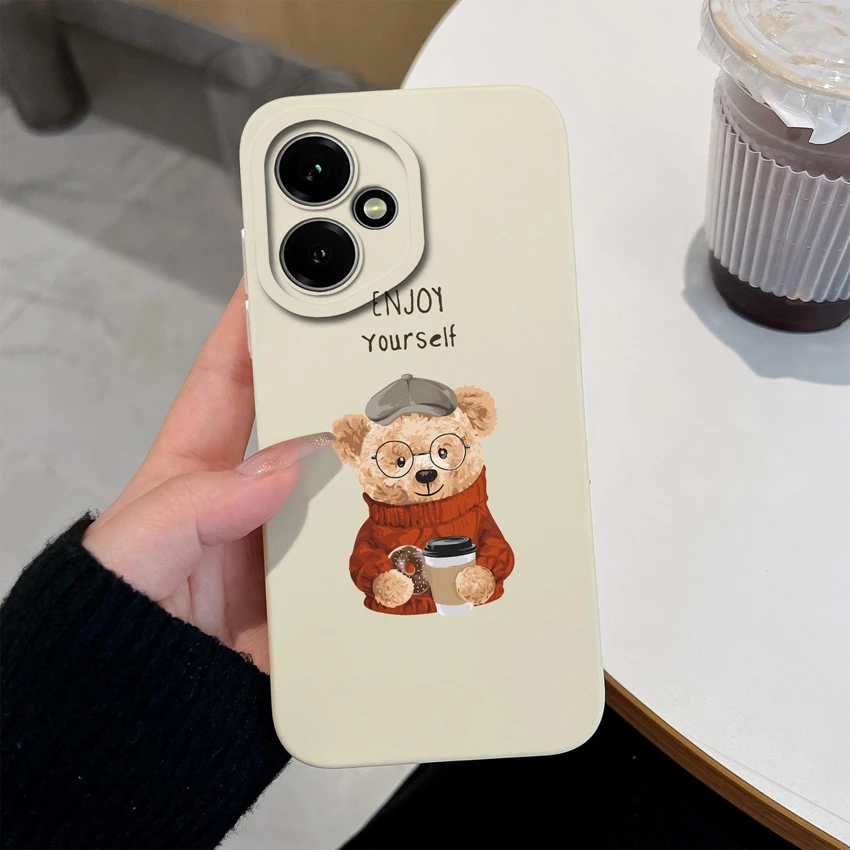 Astronaut-Themed Liquid Silicone Anti-Slip Phone Case