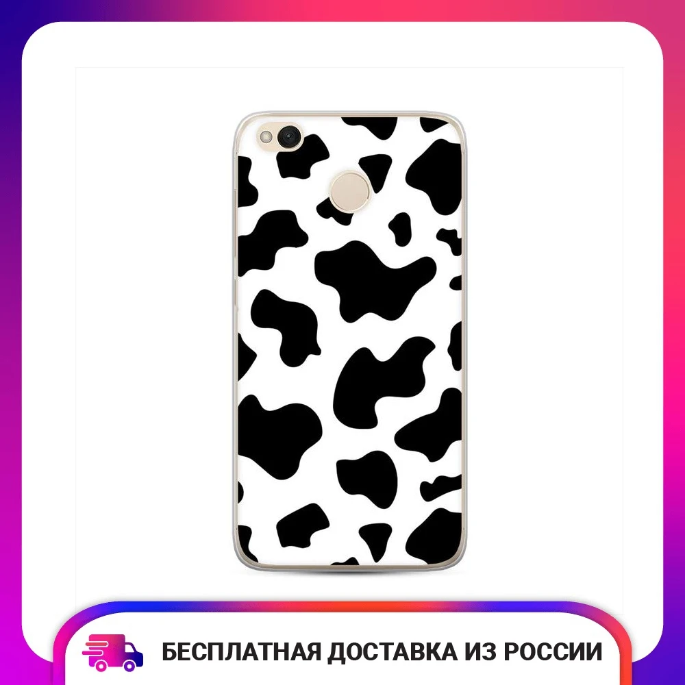 Чехол силиконовый для Xiaomi Redmi 4X Пятна коровы защитный тонкий мягкий