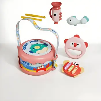 Ensemble de jouets de batterie musicale, Instrument de Percussion pour bébé, 5 en 1