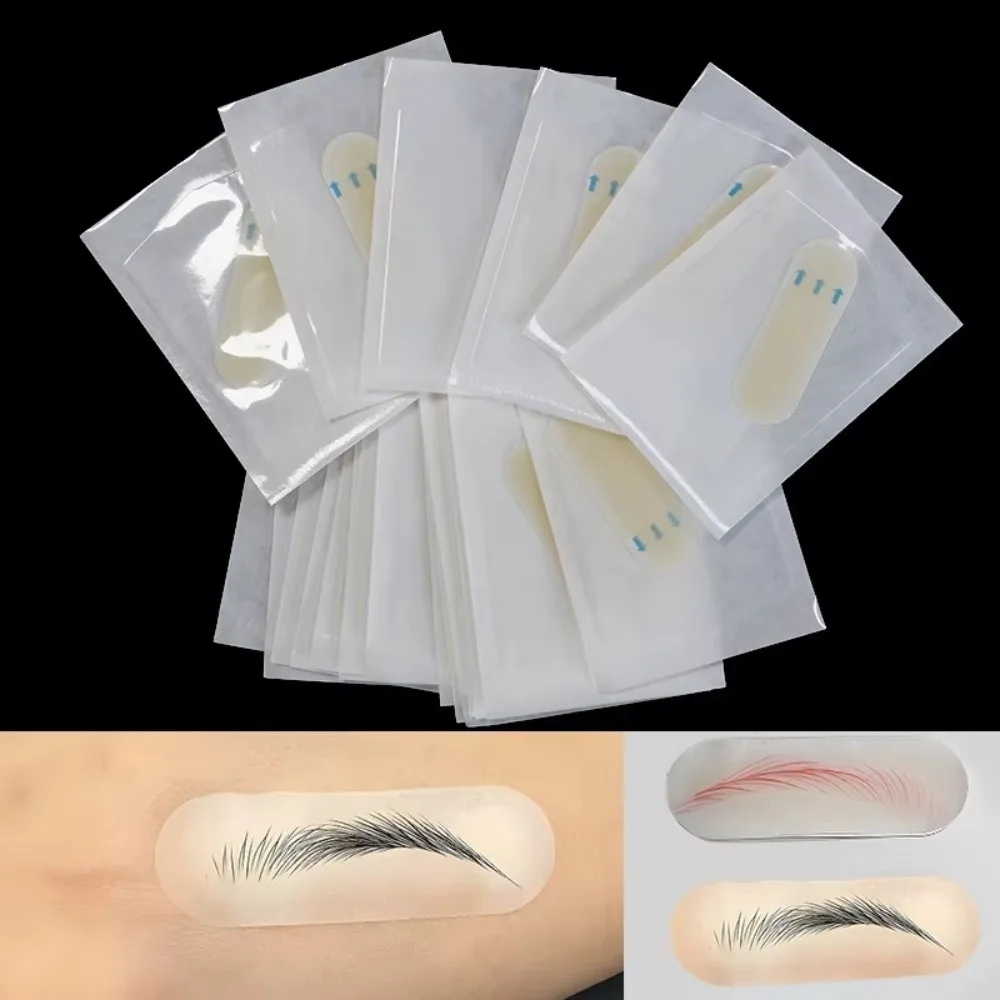 10PCS 실리콘 눈썹 스티커 메이크업 연습용 고품질 메이크업 도구 눈썹 연습 도구 영구 눈썹 연습용 스킨
