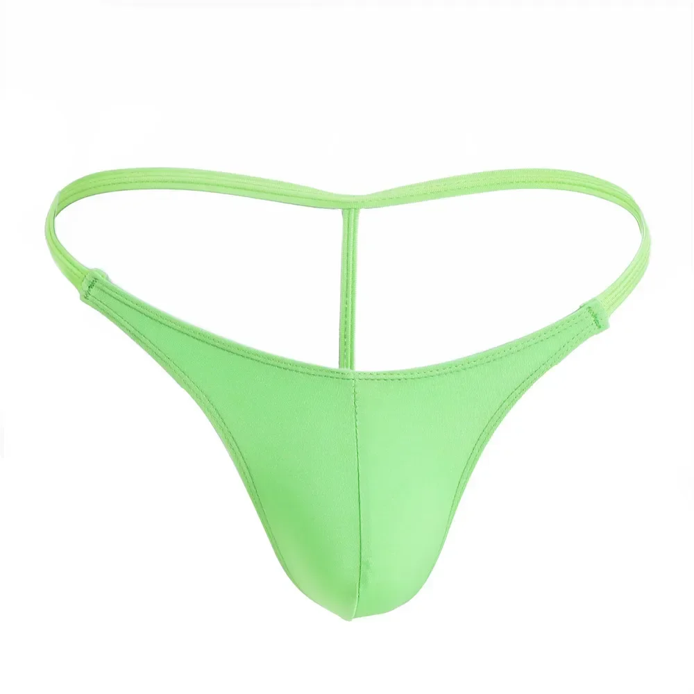 Men G-String Sheer Pouch Enhancing Low Waist Panties Sissy Solid Bikini Erotic Briefs Brazilian Underwear men underwear