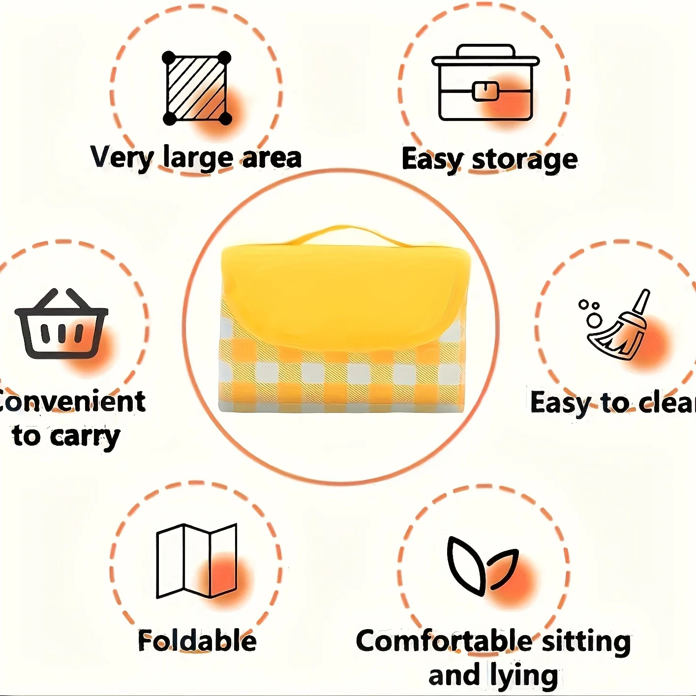 Extra large waterproof and sand proof picnic blanket-foldable beach mat, suitable for camping, hiking, and outdoor activities